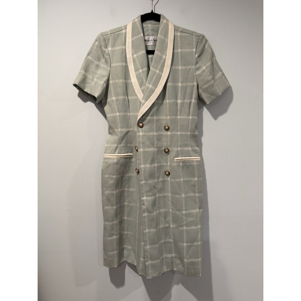 Vtg Danny & Nicole NY Plaid Dress Women Small Quiet Luxury Friends 90s Travel